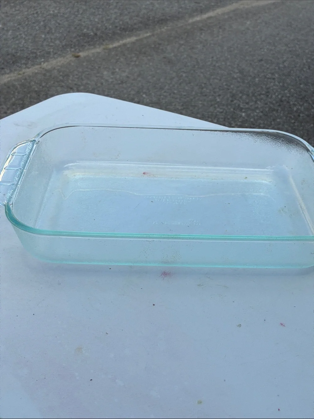 Clear frosted Glass Baking Dish with Handles - White/Clear